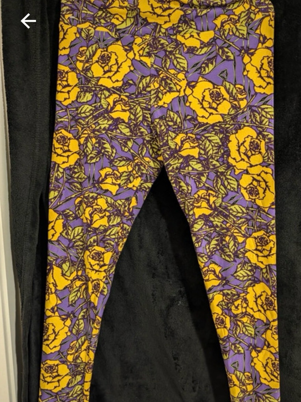 Women’s Floral Print Leggings - Purple & Yellow